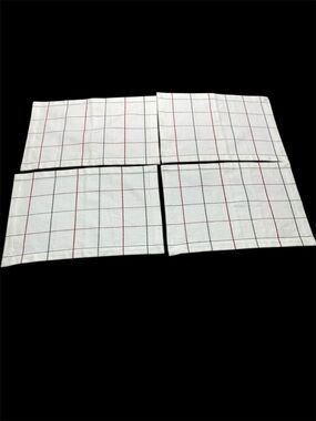 Split P Set of 4 Christmas Windowpane Placemats White Red Green Everyday Holiday